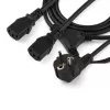 StarTech.com Cable de alimentación de ordenador en Y de 2m (6ft), 18AWG, EU Schuko a 2x C13, 10A 250V, cable de CA de repuesto negro, cable de alimentación de impresora, cable de fuente de alimentación de PC, cable de alimentación de monitor – certificado UL
