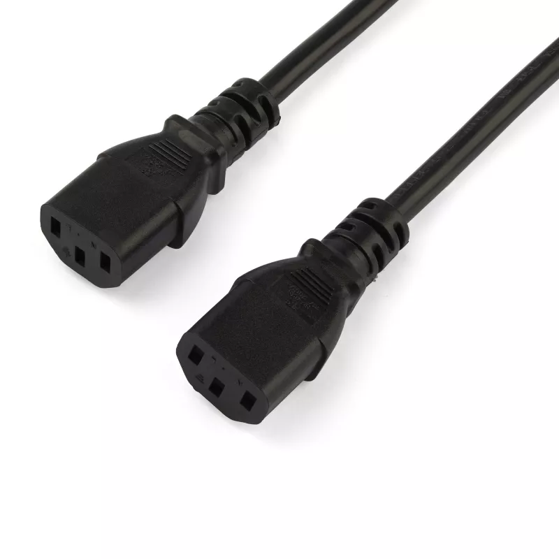 StarTech.com Cable de alimentación de ordenador en Y de 2m (6ft), 18AWG, EU Schuko a 2x C13, 10A 250V, cable de CA de repuesto negro, cable de alimentación de impresora, cable de fuente de alimentación de PC, cable de alimentación de monitor – certificado UL