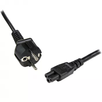 StarTech.com Cable de alimentación para portátil de 1m, EU-Schuko a C5, 2,5 A, 250 V, 18AWG, cable de CA de repuesto para portátil, cable de fuente de alimentación, cable de carga de portátil, cable de alimentación clover/mickey mouse