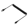 StarTech.com Cable de carga USB-A a C de 1m, cable espiral, Heavy Duty, carga rápida y sincronización, cable USB 2.0 A a USB Type-C de alta calidad, fibra de aramida resistente, cable USB macho a macho duradero