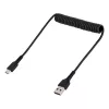 StarTech.com Cable de carga USB-A a C de 50cm (20in), cable espiral Heavy Duty carga rápida y sincronización, cable USB 2.0 A a USB Type-C de alta calidad, fibra de aramida resistente, cable USB macho a macho duradero