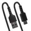 StarTech.com Cable de carga USB-A a C de 50cm (20in), cable espiral Heavy Duty carga rápida y sincronización, cable USB 2.0 A a USB Type-C de alta calidad, fibra de aramida resistente, cable USB macho a macho duradero