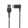 StarTech.com Cable de carga USB-A a USB-C de 1m, en ángulo – cable de carga rápida resistente – negro, USB 2.0 A a Type-C – fibra de aramida resistente – 3A – cable de carga USB