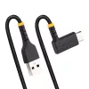 StarTech.com Cable de carga USB-A a USB-C de 1m, en ángulo – cable de carga rápida resistente – negro, USB 2.0 A a Type-C – fibra de aramida resistente – 3A – cable de carga USB