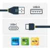 StarTech.com Cable de carga USB-A a C de 1ft (30cm), en ángulo – Cable USB-C de carga rápida resistente – Negro USB 2.0 A a Type-C – Fibra de aramida resistente – 3A – cable de carga USB