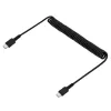 StarTech.com Cable de carga USB-C de 1m, cable espiral, Heavy Duty, carga rápida y sincronización, cable USB 2.0 Type-C, fibra de aramida resistente, cable USB macho a macho duradero, negro