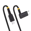 StarTech.com Cable de carga USB C de 15cm en ángulo - 60W PD 3A - Cable USB-C de carga rápida resistente - Negro USB 2.0 Type-C - Reforzado con fibra de aramida - Cable de carga USB corto