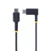 StarTech.com Cable de carga USB-C de 3ft (1m), en ángulo recto – 60 W PD 3 A – cable USB-C de carga rápida resistente – Negro, USB 2.0 Type-C – reforzado con fibra de aramida – cable de carga USB