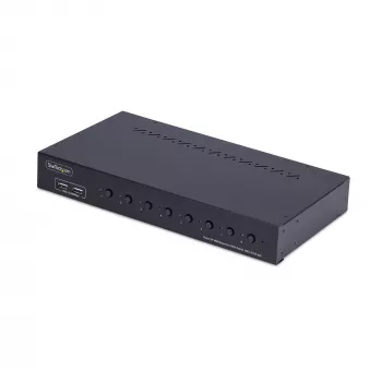 StarTech.com Conmutador KVM DisplayPort de 8 puertos con kit de montaje en rack 1U, 4K 60 Hz DP 1.2, conmutación por botón y tecla de acceso rápido, hub USB de 4 puertos, independiente del sistema operativo, conforme a TAA