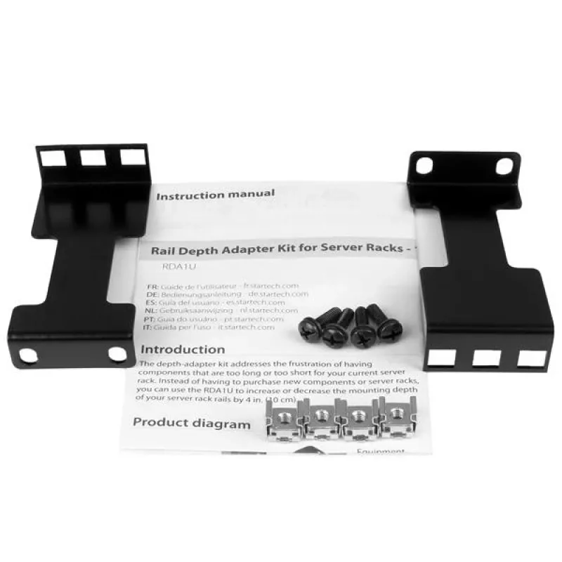 StarTech.com Kit adaptador de profundidad de raíles para racks de servidor - 1U