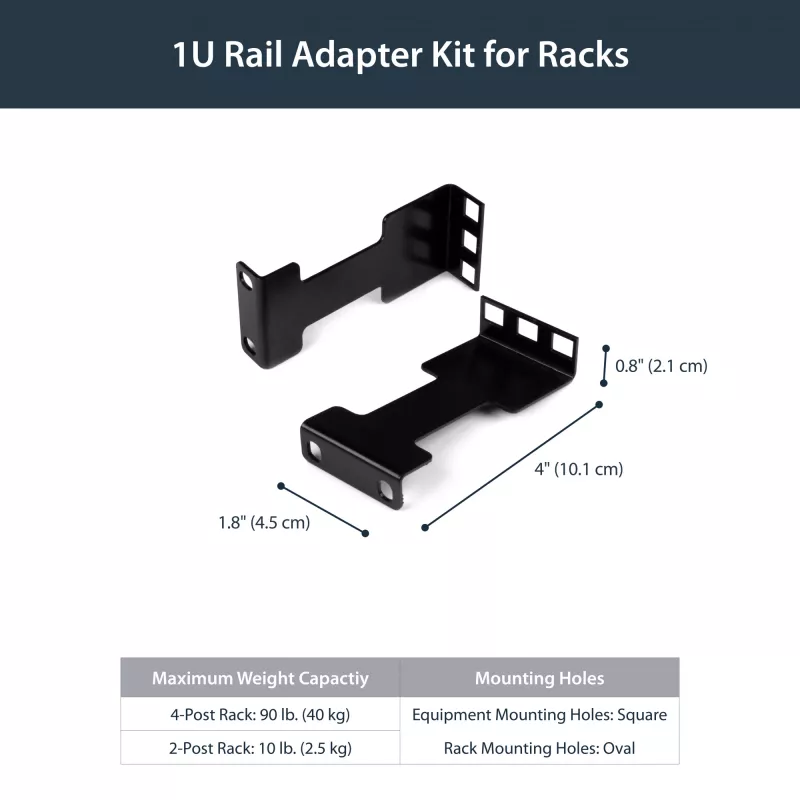 StarTech.com Kit adaptador de profundidad de raíles para racks de servidor - 1U