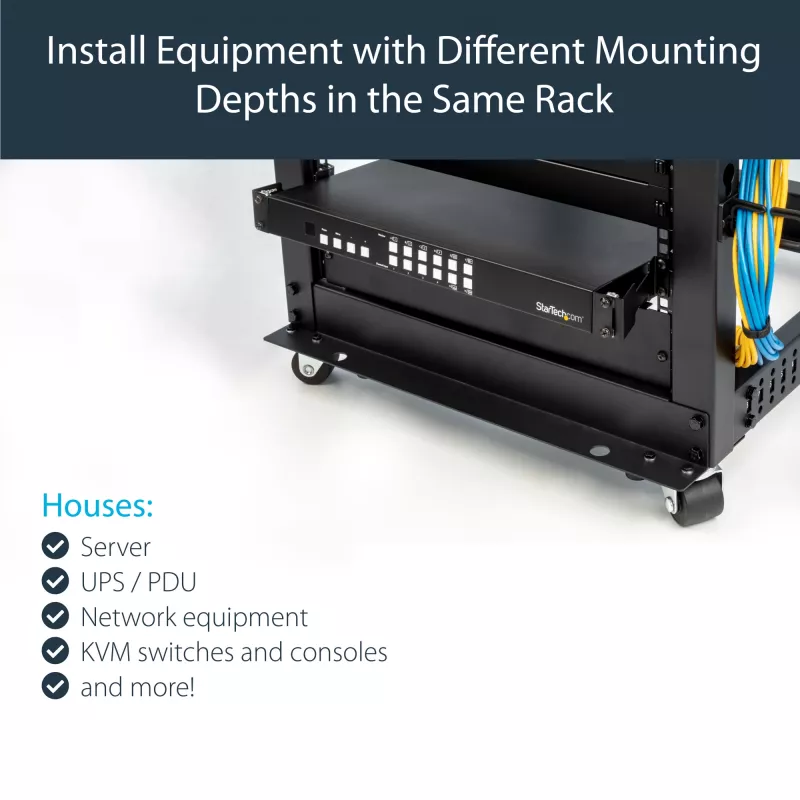 StarTech.com Kit adaptador de profundidad de raíles para racks de servidor - 1U
