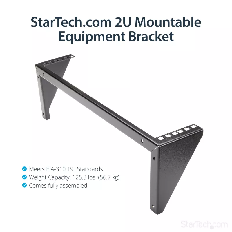 StarTech.com Soporte de pared vertical de 2U y 19 pulgadas para dispositivos de acero