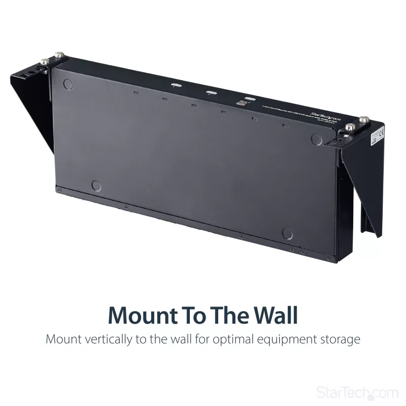 StarTech.com Soporte de pared vertical de 2U y 19 pulgadas para dispositivos de acero