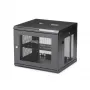 StarTech.com Rack de red de montaje en pared de 4 postes y 9U con bandeja de 1U, rack de servidor de montaje en pared de 19 pulgadas para equipos de datos/AV/electrónica/informática, caja de rack ventilada pequeña