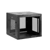 StarTech.com Rack de red de montaje en pared de 4 postes y 9U con bandeja de 1U, rack de servidor de montaje en pared de 19 pulgadas para equipos de datos/AV/electrónica/informática, caja de rack ventilada pequeña