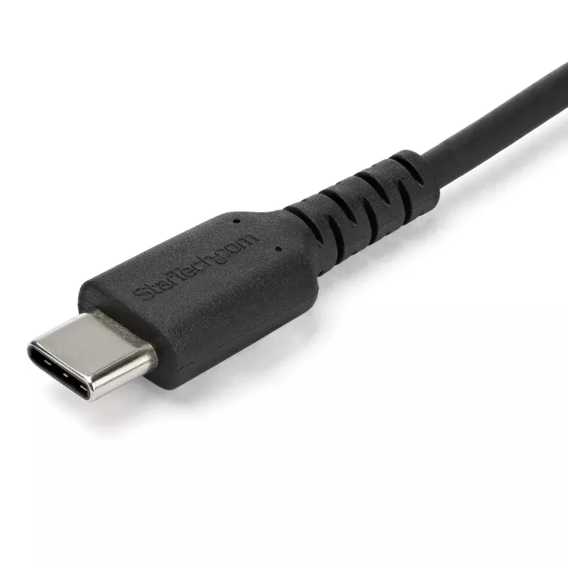 StarTech.com Cable de carga USB-A a USB-C de 1m – Cable de carga rápida y sincronización resistente USB 2.0 a USB Type-C – Funda TPE duradera fibra de aramida M/M 3A negro – Samsung S10, iPad Pro, Pixel