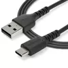 StarTech.com Cable de carga USB-A a USB-C de 1m – Cable de carga rápida y sincronización resistente USB 2.0 a USB Type-C – Funda TPE duradera fibra de aramida M/M 3A negro – Samsung S10, iPad Pro, Pixel