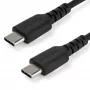 StarTech.com Cable de carga USB-C de 1 m – Cable de carga y sincronización rápido resistente USB 2.0 Type-C a USB-C para portátil – Funda de TPE fibra de aramida M/M 60 W Negro – Samsung S10 S20 iPad Pro MS Surface