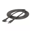 StarTech.com Cable USB-C de 2 m, en ángulo, USB 5Gbps, 100W (5A) Power Delivery, 4K 60Hz DP Alt Mode, cable USB-C robusto – compatible con Thunderbolt