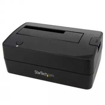 StarTech.com Base de acoplamiento para disco duro USB 3.0 a SATA de una bahía, base para disco duro USB 3.0 (5 Gbit/s), base de acoplamiento externa para HDD/SSD SATA I/II/III de 2,5/3,5 pulgadas, inserción de disco duro de carga superior