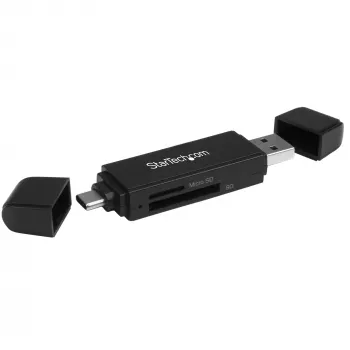 StarTech.com Lector/grabador de tarjetas de memoria USB 3.0 para tarjetas SD y microSD – USB-C y USB-A