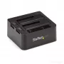 StarTech.com Base de acoplamiento para disco duro USB 3.2 Gen 2 a SATA de doble bahía, base para disco duro USB 10 Gbps, base de acoplamiento externa para SSD/HDD SATA I/II/III de 2,5/3,5 pulgadas, inserción de disco duro hot-swap, carga superior