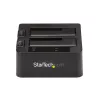 StarTech.com Base de acoplamiento para disco duro USB 3.2 Gen 2 a SATA de doble bahía, base para disco duro USB 10 Gbps, base de acoplamiento externa para SSD/HDD SATA I/II/III de 2,5/3,5 pulgadas, inserción de disco duro hot-swap, carga superior