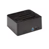 StarTech.com Base de acoplamiento para disco duro USB 3.2 Gen 2 a SATA de doble bahía, base para disco duro USB 10 Gbps, base de acoplamiento externa para SSD/HDD SATA I/II/III de 2,5/3,5 pulgadas, inserción de disco duro hot-swap, carga superior