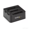 StarTech.com Base de acoplamiento para disco duro USB 3.2 Gen 2 a SATA de doble bahía, base para disco duro USB 10 Gbps, base de acoplamiento externa para SSD/HDD SATA I/II/III de 2,5/3,5 pulgadas, inserción de disco duro hot-swap, carga superior