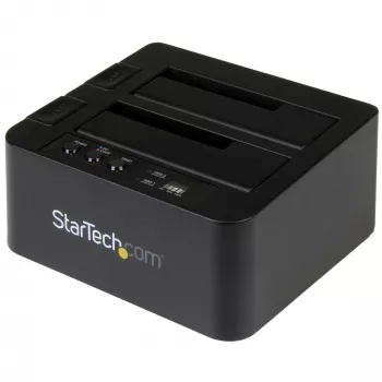 StarTech.com Duplicador de discos duros autónomo, clonador/copiador de HDD/SSD de doble bahía, base de acoplamiento USB 3.1 (10 Gbit/s) a SATA III HDD/SSD, base duplicadora de discos duros, clonador de discos duros