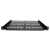 StarTech.com Bandeja de rack de servidor 1U - Bandeja en voladizo de montaje en rack universal ventilada para rack y armario de equipos de red de 19 pulgadas - Diseño duradero - Capacidad de peso 55 lb/25 kg - Bandeja de 12 pulgadas de profundidad, Negro