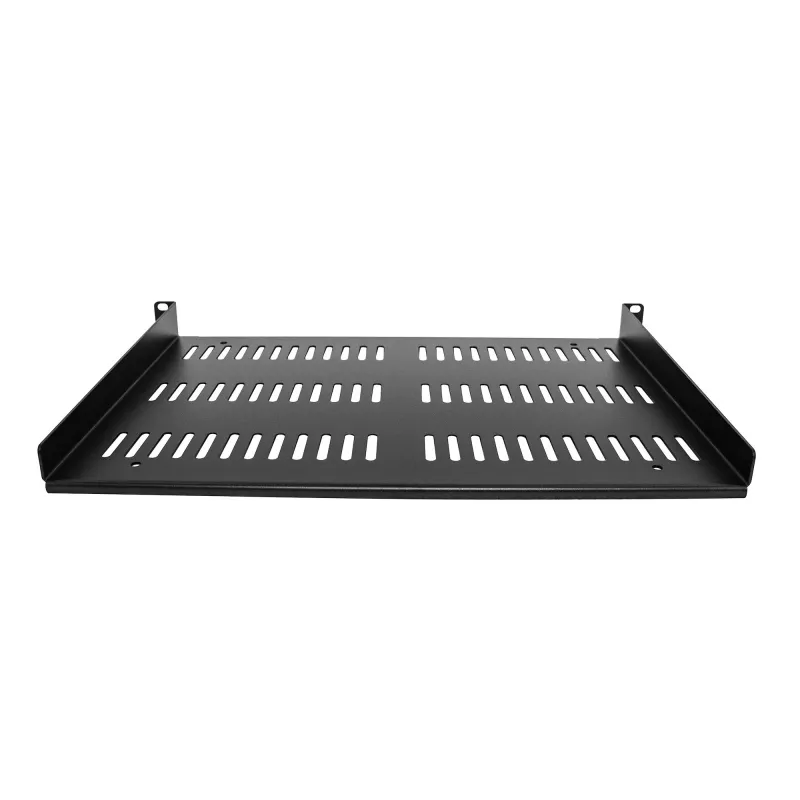 StarTech.com Bandeja de rack de servidor 1U - Bandeja en voladizo de montaje en rack universal ventilada para rack y armario de equipos de red de 19 pulgadas - Diseño duradero - Capacidad de peso 55 lb/25 kg - Bandeja de 12 pulgadas de profundidad, Negro