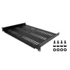 StarTech.com Bandeja de rack de servidor 1U - Bandeja en voladizo de montaje en rack universal ventilada para rack y armario de equipos de red de 19 pulgadas - Diseño duradero - Capacidad de peso 55 lb/25 kg - Bandeja de 12 pulgadas de profundidad, Negro