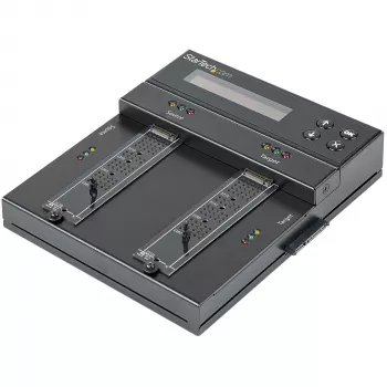 StarTech.com Duplicador y borrador autónomo de M.2 SATA y M.2 NVMe - Clonador/borrador de HDD/SSD para M.2 PCIe AHCI/NVMe, M.2 SATA, unidades SATA de 2,5/3,5 pulgadas - Borrador/duplicador de discos duros externo, TAA