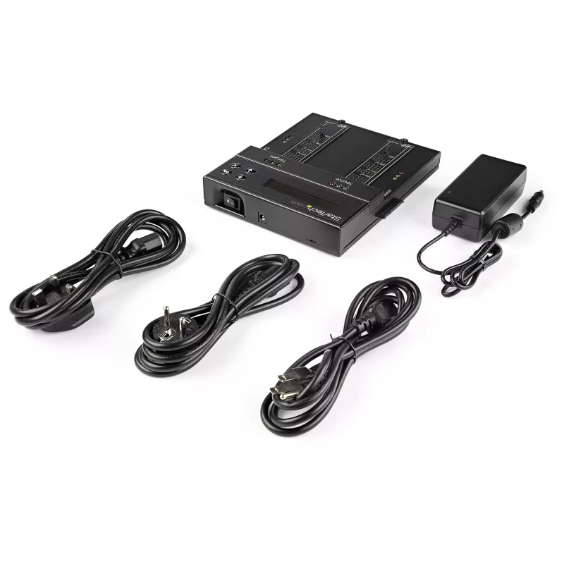 StarTech.com Duplicador y borrador autónomo de M.2 SATA y M.2 NVMe - Clonador/borrador de HDD/SSD para M.2 PCIe AHCI/NVMe, M.2 SATA, unidades SATA de 2,5/3,5 pulgadas - Borrador/duplicador de discos duros externo, TAA
