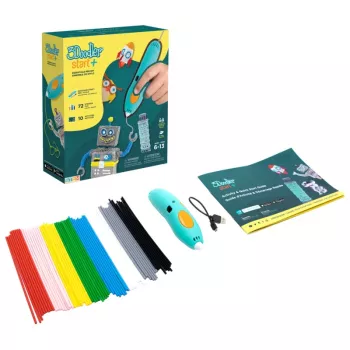 3Doodler Start Plus Bolígrafo 3D 0,77 mm Turquesa, Amarillo