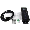 Hub USB 3.0 industrial de 10 puertos StarTech.com – Protección ESD y contra sobretensión~Hub USB 3.0 de 10 puertos – 5 Gbit/s – Hub USB-A industrial de metal con protección ESD y contra sobretensión – Montaje en carril DIN, pared o escritorio – Hub de expansión USB conforme a TAA