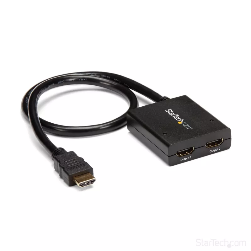 Splitter de vídeo HDMI de 2 puertos 4K StarTech.com – Splitter HDMI 1x2 – Alimentación por USB o fuente de alimentación – 4K 30 Hz