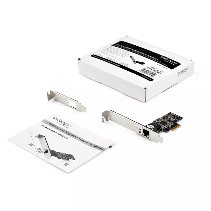 Tarjeta de red PCIe 2,5 Gbit/s 2.5GBASE-T StarTech.com, interna, cableada, PCI Express, Ethernet, 2500 Mbit/s, negra