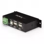 Hub USB 2.0 de 4 puertos StarTech.com - Hub USB-A industrial de metal - Montaje en carril DIN, pared o escritorio - Hub de datos USB - Hub de expansión USB conforme a TAA