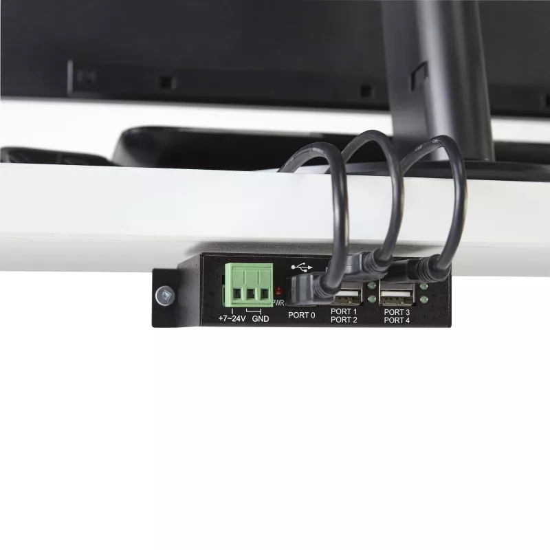 Hub USB 2.0 de 4 puertos StarTech.com - Hub USB-A industrial de metal - Montaje en carril DIN, pared o escritorio - Hub de datos USB - Hub de expansión USB conforme a TAA