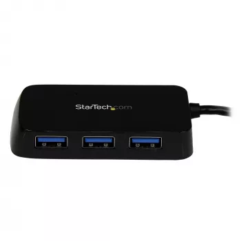Mini hub USB 3.0 SuperSpeed de 4 puertos portátil StarTech.com - Negro~Mini hub USB 3.0 SuperSpeed de 4 puertos portátil - 5 Gbit/s - Negro