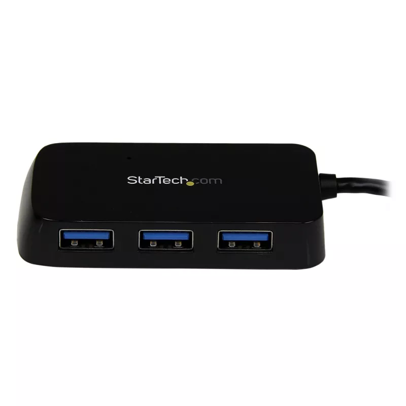 Mini hub USB 3.0 SuperSpeed de 4 puertos portátil StarTech.com - Negro~Mini hub USB 3.0 SuperSpeed de 4 puertos portátil - 5 Gbit/s - Negro