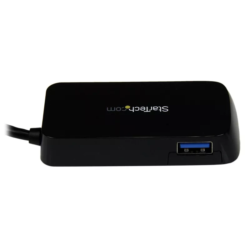 Mini hub USB 3.0 SuperSpeed de 4 puertos portátil StarTech.com - Negro~Mini hub USB 3.0 SuperSpeed de 4 puertos portátil - 5 Gbit/s - Negro