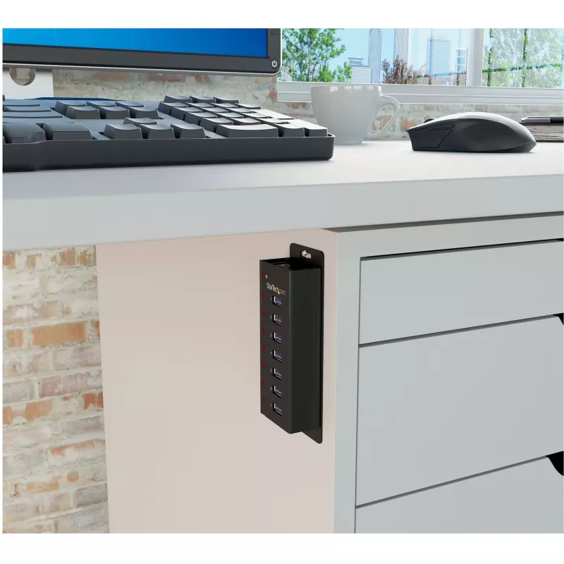 Hub USB 3.0 de 7 puertos StarTech.com - Carcasa de metal para escritorio o montaje en pared~Hub USB 3.0 de 7 puertos (5 Gbit/s) - Carcasa de metal para escritorio o montaje en pared