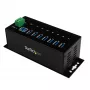 StarTech.com Hub USB 3.0 industrial de 7 puertos con protección ESD~Hub USB 3.0 de 7 puertos (5Gbps) - Hub USB-A industrial de metal con protección ESD y protección contra sobretensiones de 350W - Montaje en carril DIN, pared o mesa - Hub expansor USB conforme a TAA