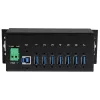 StarTech.com Hub USB 3.0 industrial de 7 puertos con protección ESD~Hub USB 3.0 de 7 puertos (5Gbps) - Hub USB-A industrial de metal con protección ESD y protección contra sobretensiones de 350W - Montaje en carril DIN, pared o mesa - Hub expansor USB conforme a TAA