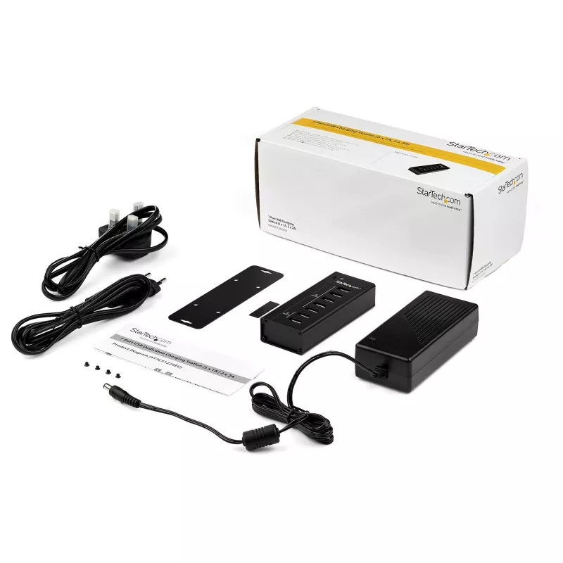 Estación de carga USB de 7 puertos StarTech.com con 5 conectores de 1 A y 2 de 2 A