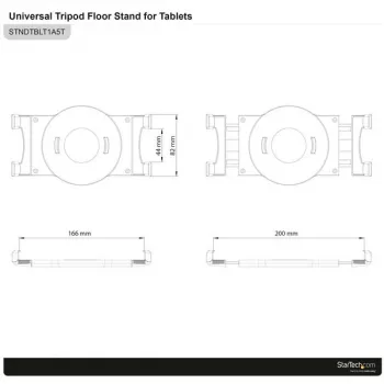 Soporte de trípode ajustable para tablet StarTech.com, tablet/UMPC, soporte multimedia, interior, negro